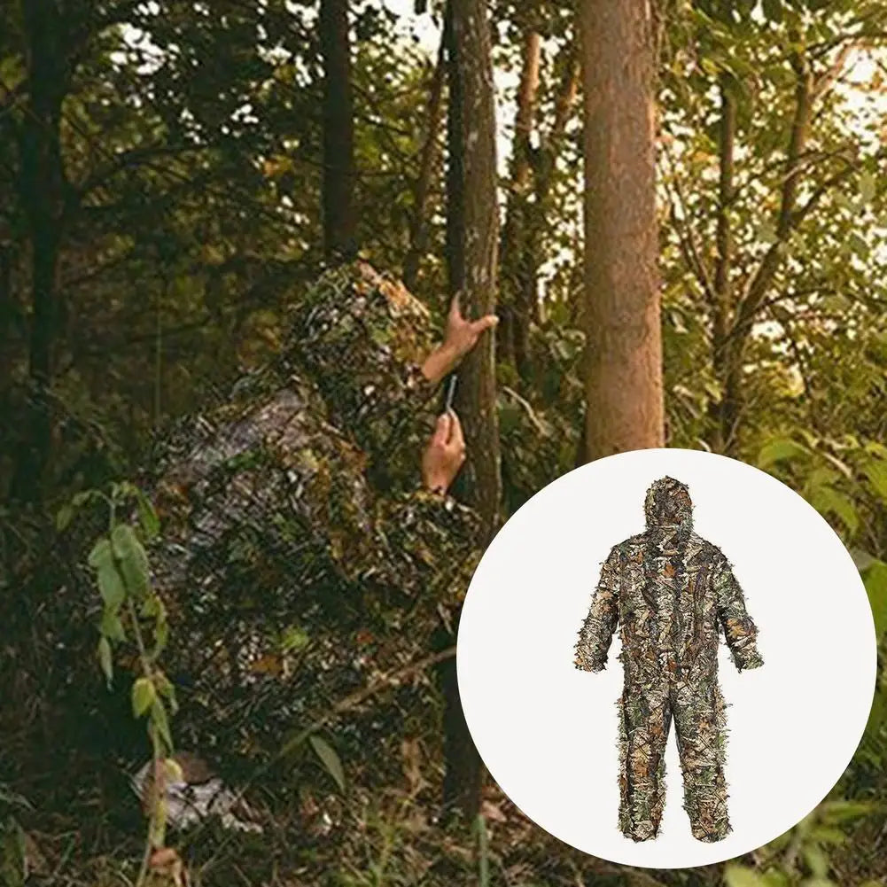 Ghillie Camouflage Camo Suit Breathable 3d Leafy Hooded