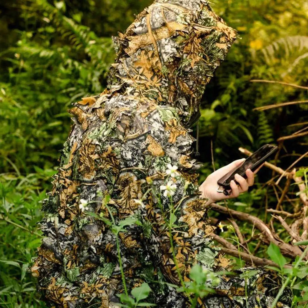 Ghillie Camouflage Camo Suit Breathable 3d Leafy Hooded