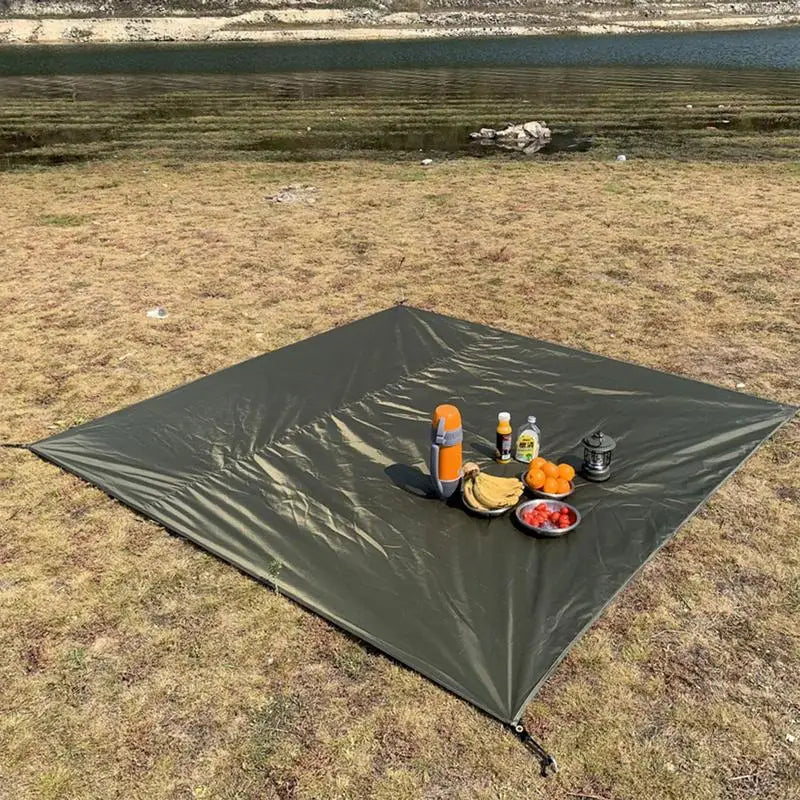 Multifunctional Outdoor Picnic Mat 220 x 220cm 210D Waterproof Oxford Cloth Tent Moisture-proof Tarp for Camping Hiking