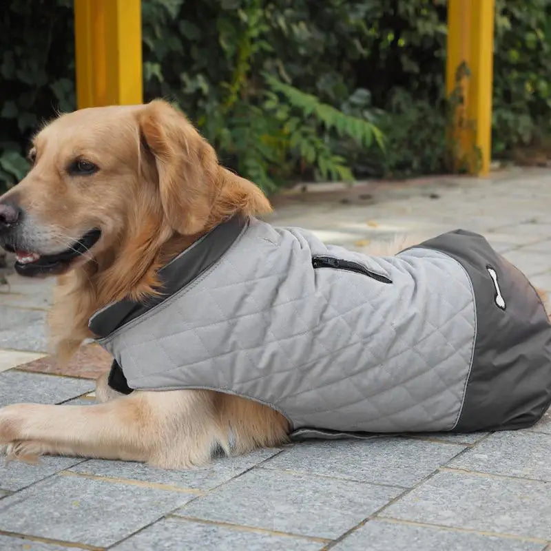 Waterproof Winter Dog Coat Reflective With Collar And Strap Hole