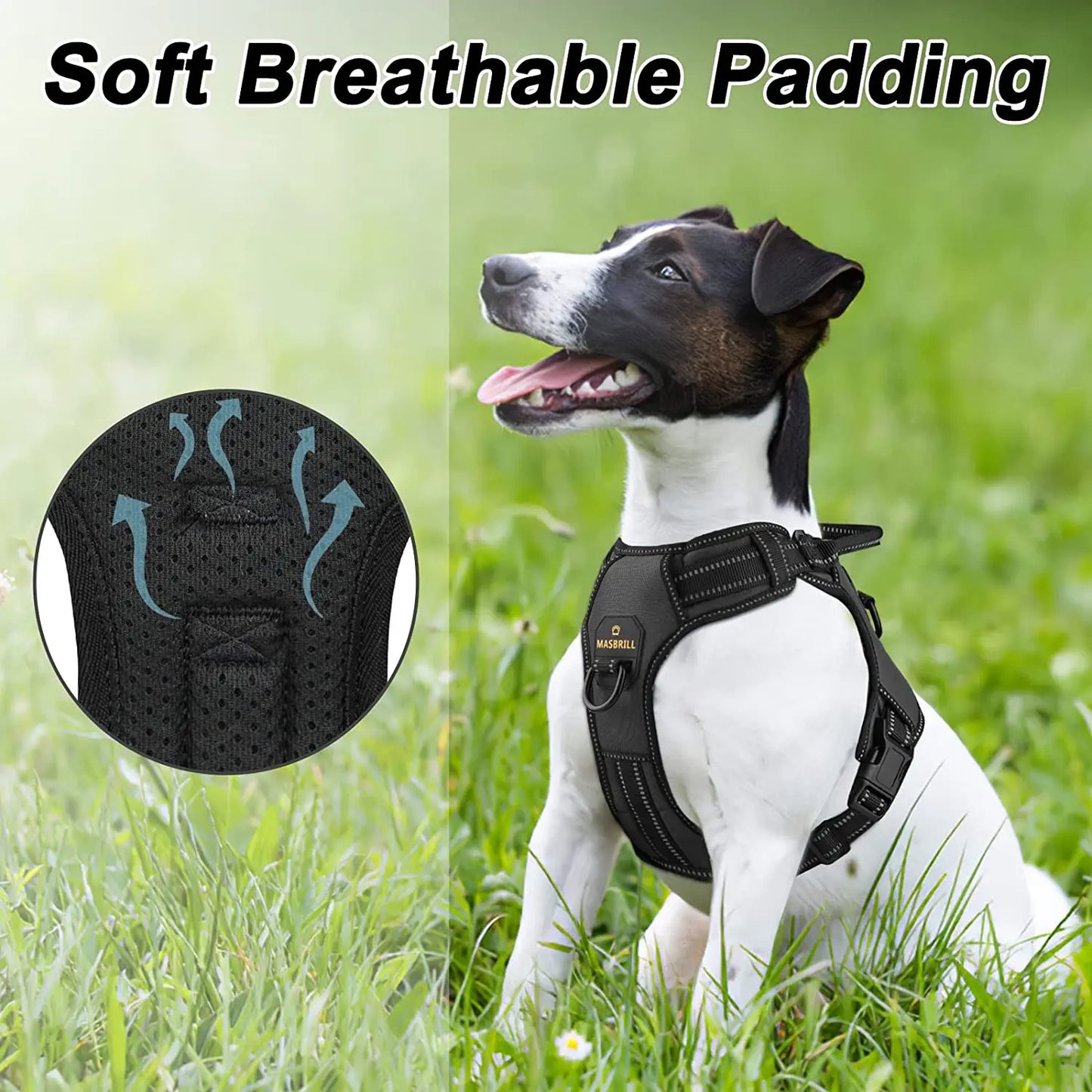 Dog Harness No Pull Breathable Reflective