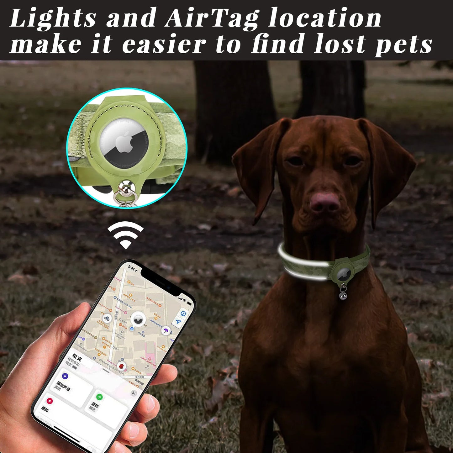 Removable Locating Pet Collar AirTag