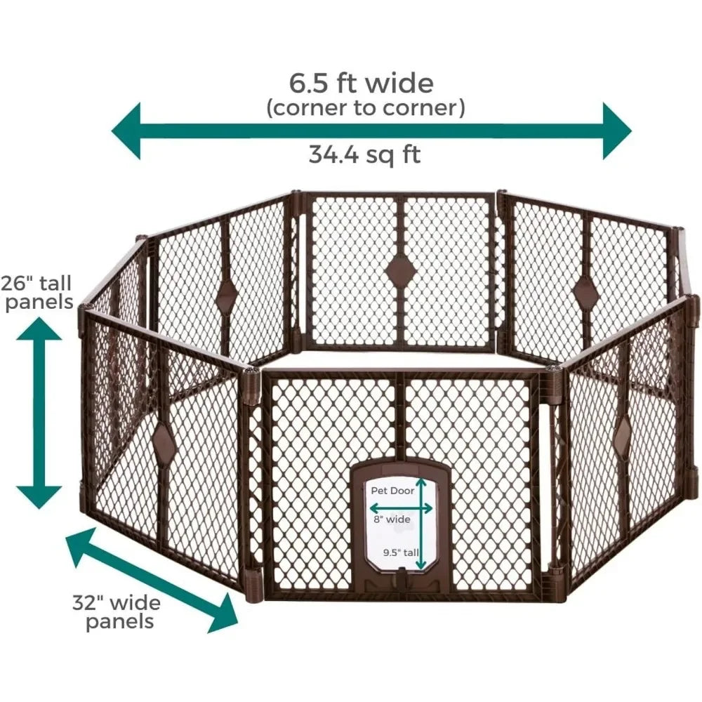 Pet Enclosure With Lockable Pet Door.