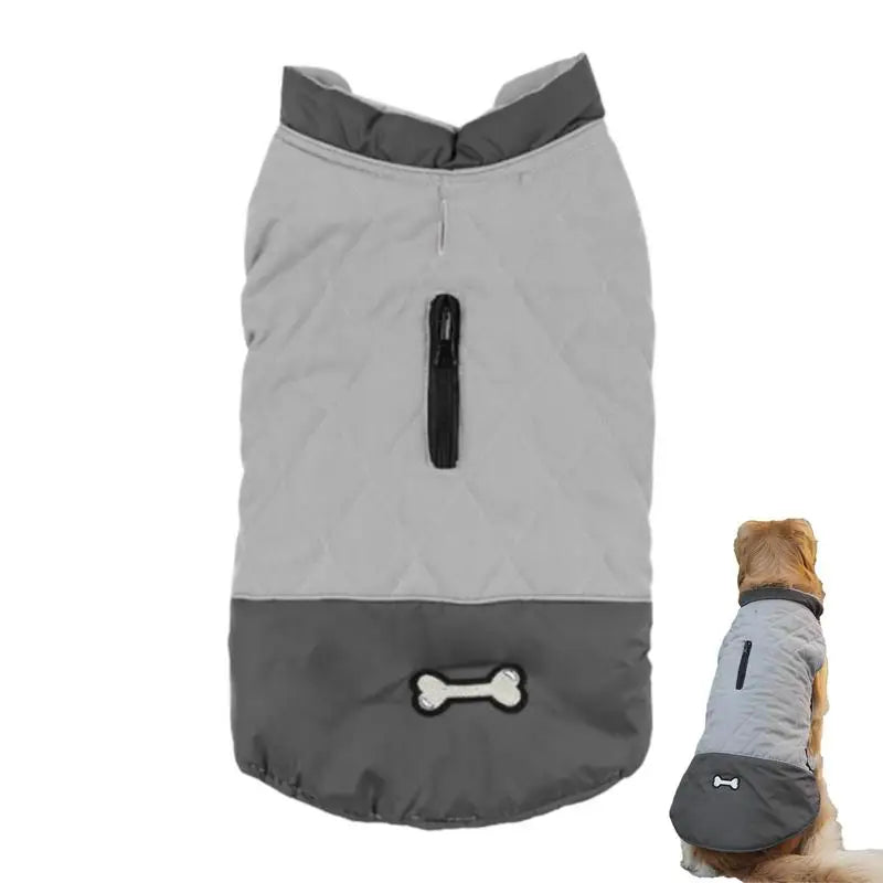 Waterproof Winter Dog Coat Reflective With Collar And Strap Hole