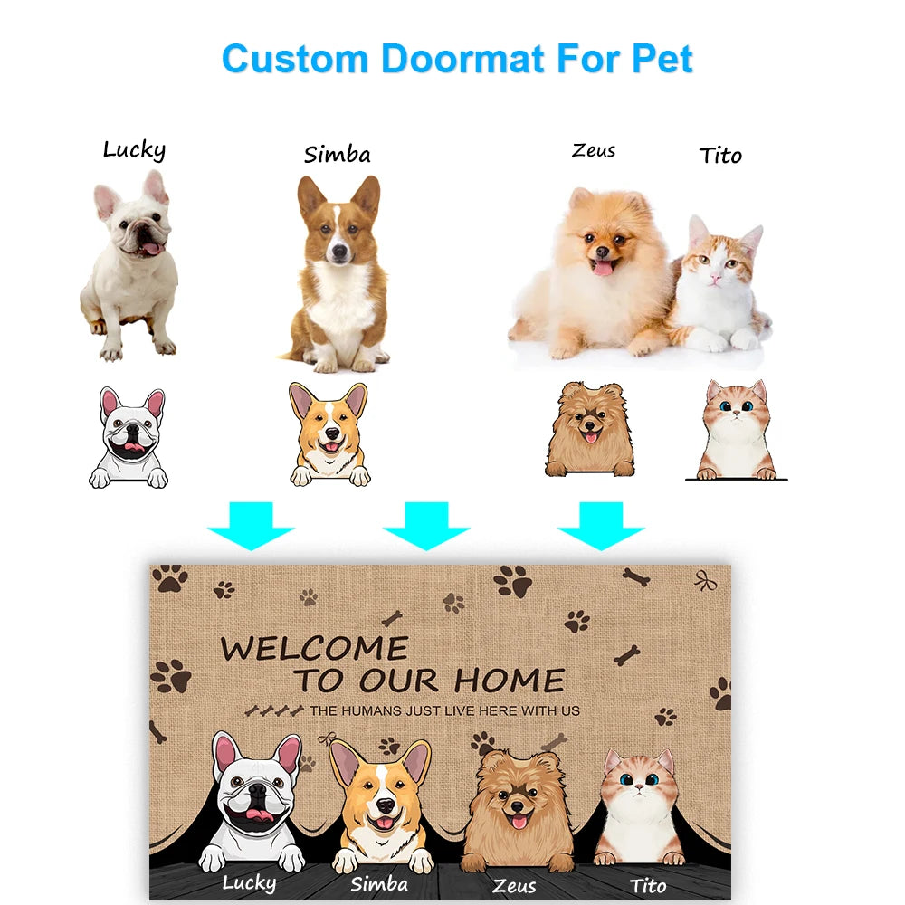 Personalized Pet Dog Cat Welcome Doormat