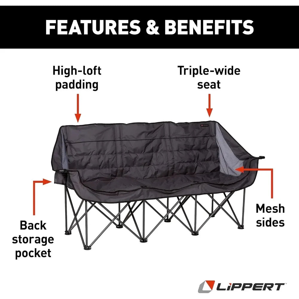 Campfire Folding Couch - Dark Grey