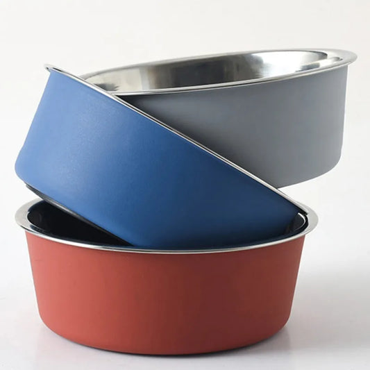 Stainless Steel Dog Cat Bowls Outdoor Travel Feeding Water Non-slip